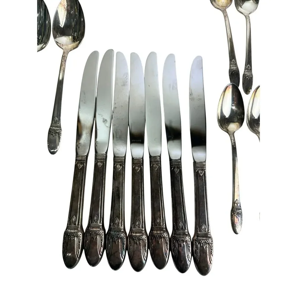 1847 Rogers Bros First Love Silverplate Flatware Set 55 Pieces Service + Serving